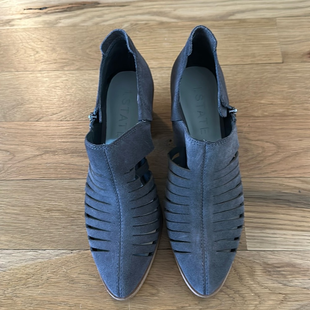 1. State gray suede bootie